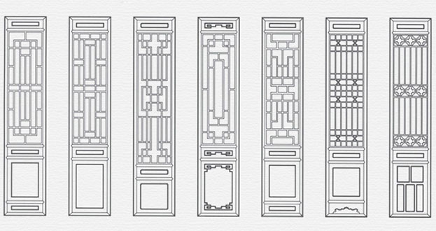 怀远常用中式仿古花窗图案隔断设计图